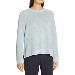 Eileen Fisher Blue Ivy Crew Neck Organic Linen Cotton Slub Sweater